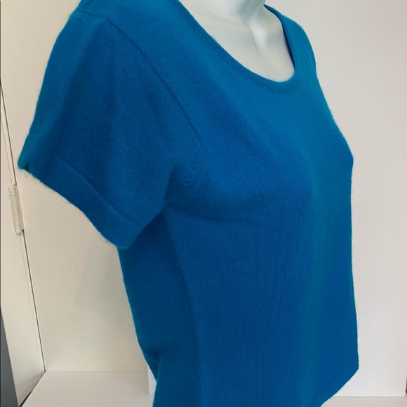 Mount Cashmere Scoop Neck Sweater Blue 100% Pure Cashmere from Mongolia Sz S NWT - Picture 5 of 7